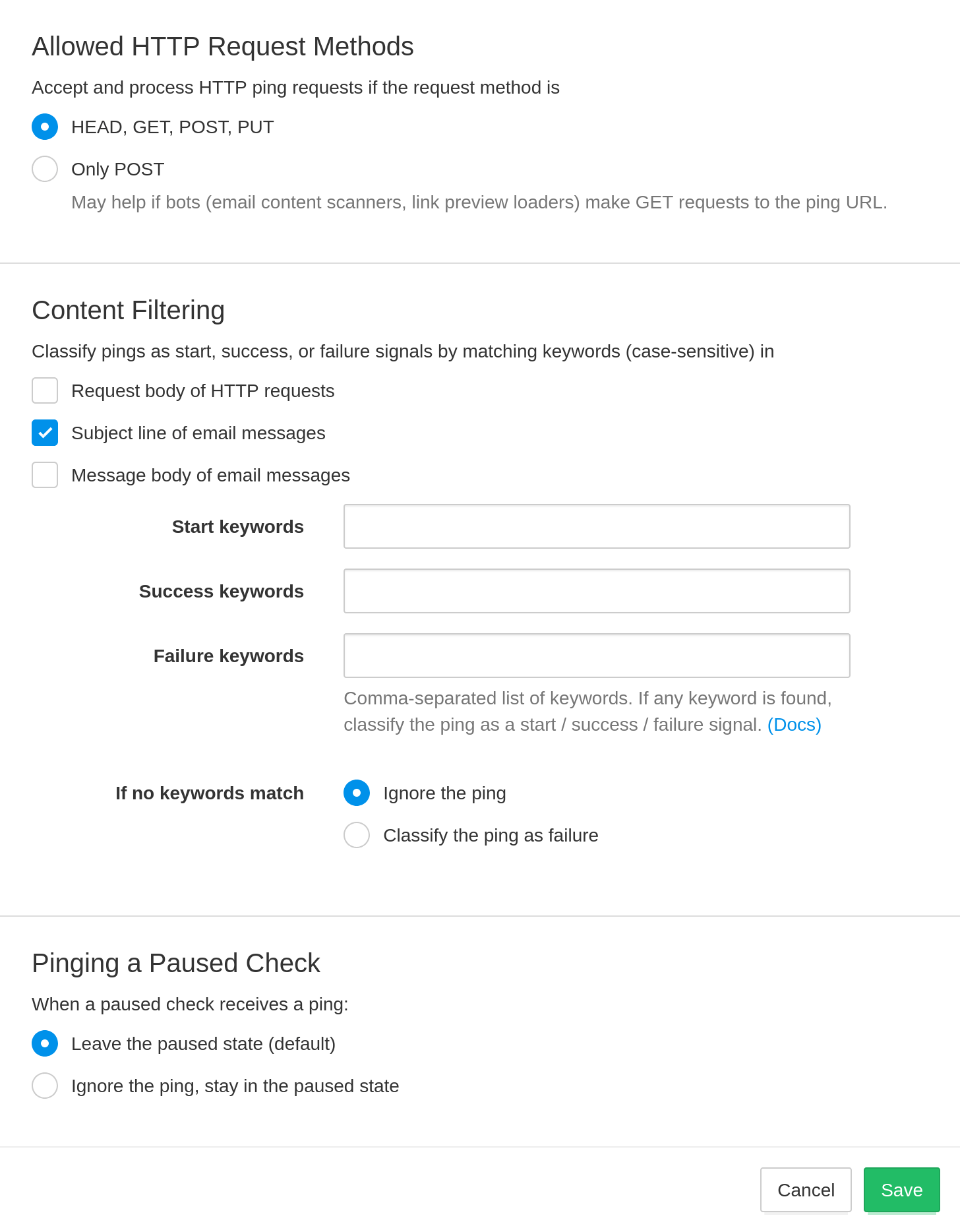 Setting filtering rules